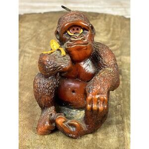 Vintage Gorilla w/ Banana Novelty Figural Candle Unused